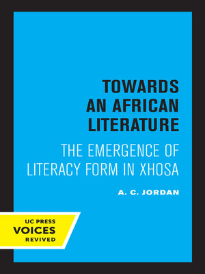 cover image of Towards an African Literature